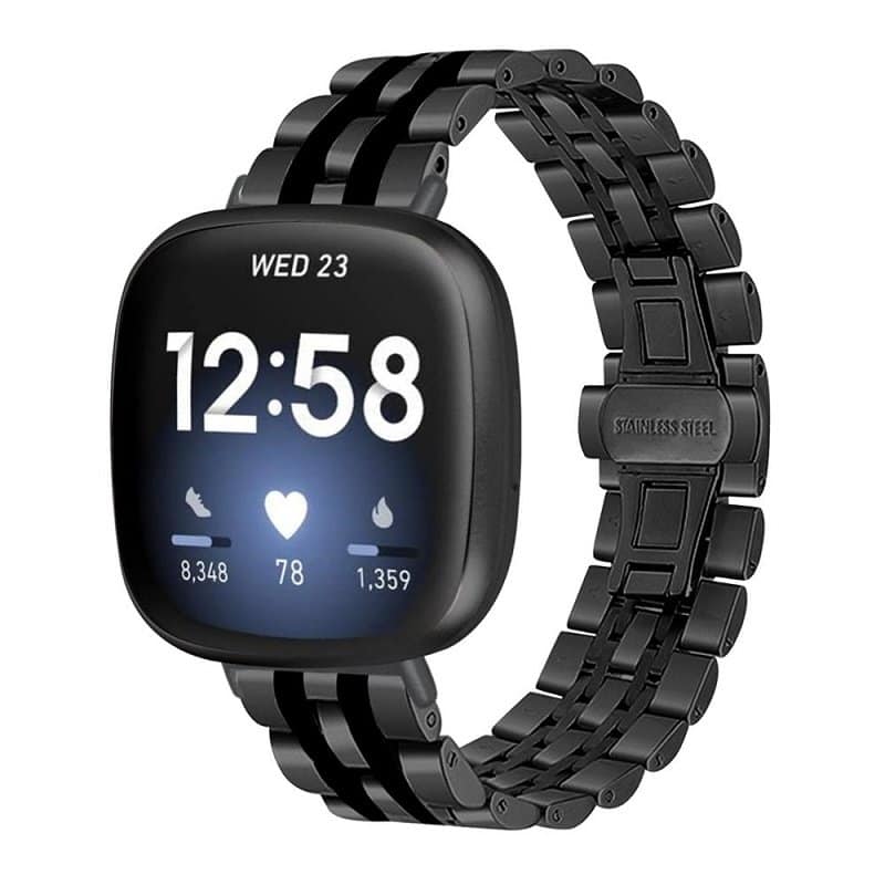 For Fitbit Versa 4 Versa 3 Sense 1 Sense 2 Smart Watch Replacement Stainless Steel Metal Replacement Strap Loop Bracelet For Women Men For Fitbit Versa 4 Versa 3 Sense 1 Sense 2 Smart Watch Replacement Stainless Steel Metal Replacement Strap Loop Bracelet For Women Men